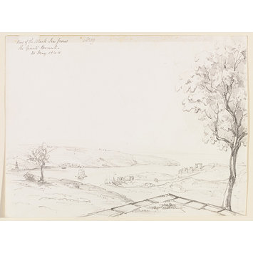Drawing - View of the Black Sea from the Giants Mount. Drawing - View of the Black Sea from the Giants Mount.