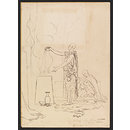 Egyptian Composition the Sacrifice (Drawing)