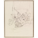Oriental figures, probably Mecca pilgrims, aboard a boat (Drawing)