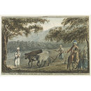 Watercolour - Syria.  Mode of Agriculture at the Foot of Mount Carmel