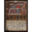 Tavoletta di Biccherna: The Camarlingo Niccolò di Leonardo della Gazaia, His Scrivener and Three taxpayers (Tempera painting) Tavoletta di Biccherna: The Camarlingo Niccolò di Leonardo della Gazaia, His Scrivener and Three taxpayers (Tempera painting)