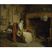 Oil painting - A Cottage Interior: An Old Woman Preparing Tea