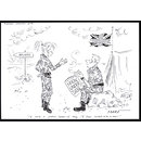 "I'd write a protest letter - if only I'd been issued with a pen!" (Drawing) "I'd write a protest letter - if only I'd been issued with a pen!" (Drawing)