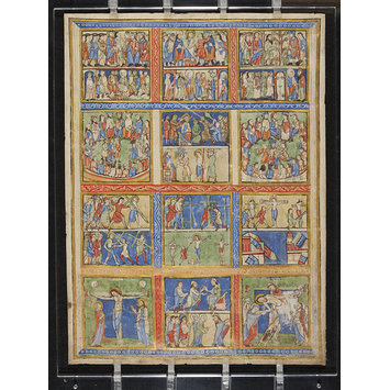 Manuscript - Leaf from a Psalter (Eadwine Psalter) with scenes from the New Testament