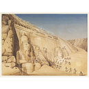 Excavation of the Great Temple of Ramesses II at Abu Simbel (Watercolour)