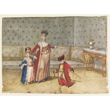 Watercolour - The family of a court interpreter Watercolour - The family of a court interpreter