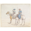 Watercolour - Two armed figures on horseback, probably Mamluks Watercolour - Two armed figures on horseback, probably Mamluks