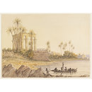 Watercolour - Landing Place. Philoe; Philae Watercolour - Landing Place. Philoe; Philae