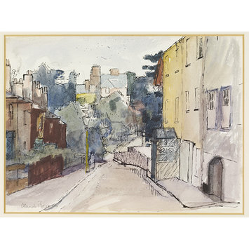 Watercolour - Street in Exeter; Recording Britain Watercolour - Street in Exeter; Recording Britain
