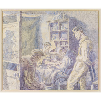 Watercolour - Tattooist's Parlour, Colchester; Recording Britain Collection
