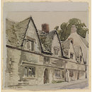 Old Houses, Stroud; Recording Britain (Watercolour)