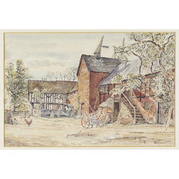 Watercolour - Blackhall Farm, King's Pyon; Recording Britain Watercolour - Blackhall Farm, King's Pyon; Recording Britain