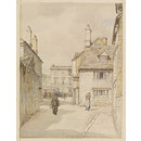 The Bus Stop, Painswick, Gloucestershire; Painswick; Recording Britain Collection (Watercolour) The Bus Stop, Painswick, Gloucestershire; Painswick; Recording Britain Collection (Watercolour)