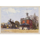 The Clock Tower, Fen Stanton; Recording Britain (Watercolour)