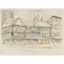The Old Shambles, Manchester, Lancashire; Recording Britain (Watercolour)