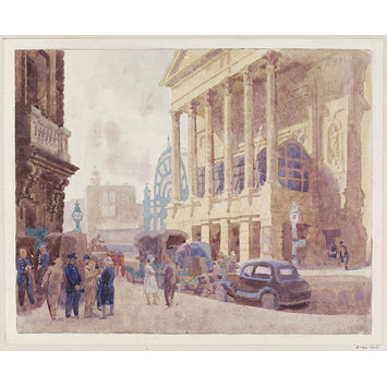 Watercolour - Covent Garden Opera House; The Colonnade; Recording Britain Watercolour - Covent Garden Opera House; The Colonnade; Recording Britain
