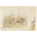 Holy Trinity Church and the new Allotments, Clapham Common, London; Recording Britain (Watercolour)
