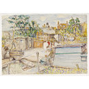 Dock of the Grand Union Canal Co., Brentford; Recording Britain (Watercolour)