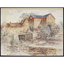 Charlecote Mill, Hampton Lucy, Warwickshire; Recording Britain (Watercolour)