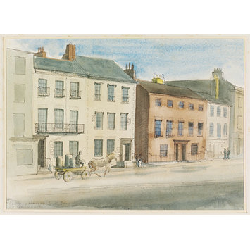Watercolour - 18th Century Houses, South Quay, Great Yarmouth; Recording Britain