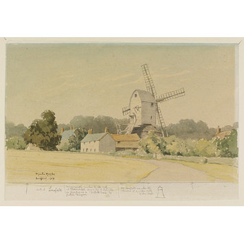 Watercolour - Laxfield Mill; Recording Britain