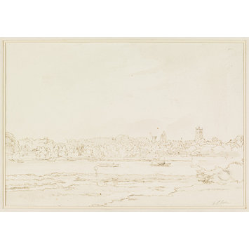 Watercolour - Woodbridge from the South; Recording Britain