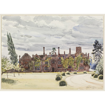 Watercolour - Seckford Hall, Bealings Magna (The Front); Recording Britain