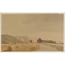 The Southdown, Underhill Road; Wickhurst Barn near Poynings looking Westwards; Recording Britain (Watercolour)