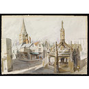 Market Cross, Malmesbury; Recording Britain (Watercolour)
