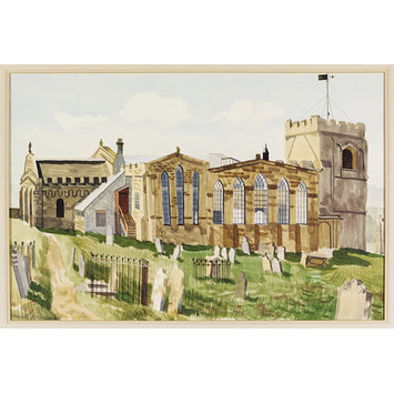 Watercolour - St. Mary's, Whitby - Exterior; Exterior of St. Mary's Church, Whitby; Recording Britain Watercolour - St. Mary's, Whitby - Exterior; Exterior of St. Mary's Church, Whitby; Recording Britain