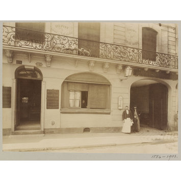 Photograph - Sign & Balcony of a Shop, Paris, France