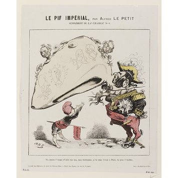Print, Paris commune print, Caricature - LE PIF IMPÉRIAL, PAR ALFRED LE PETIT