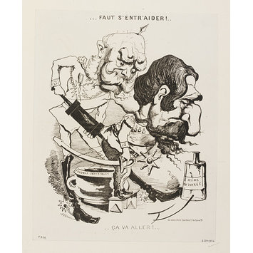 Print, Paris commune print, Caricature - . . . FAUT S'ENTR'AIDER! . . 
. . ÇA VA ALLER! . . .