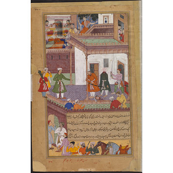Painting - Qutlaq Khan killing a treacherous Gujarati servant in Khwaja Muazzam's house Painting - Qutlaq Khan killing a treacherous Gujarati servant in Khwaja Muazzam's house