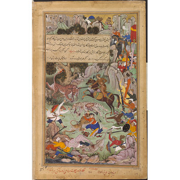 Painting - Akbar Slays a Tigress that Attacked the Royal Entourage
