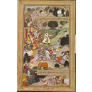 Akbar's pilgrimage to Ajmer in thanksgiving for the birth of Prince Salim (Painting)