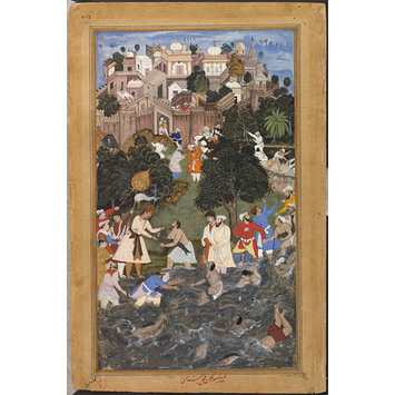Painting - Akbar witnesses an extraordinary display of skill in catching fish Painting - Akbar witnesses an extraordinary display of skill in catching fish