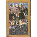 Akbar witnesses an extraordinary display of skill in catching fish (Painting)