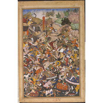 Painting - The Victory of Qutb ad-Din Khan over Muhammad Husain Mirza at Gujarat Painting - The Victory of Qutb ad-Din Khan over Muhammad Husain Mirza at Gujarat