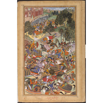 Painting - The Battle Between the Imperial Army and Husain Mirza near Ahmadabad Painting - The Battle Between the Imperial Army and Husain Mirza near Ahmadabad