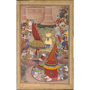 Painting - Akbar giving thanks on hearing of the victory in Bengal Painting - Akbar giving thanks on hearing of the victory in Bengal