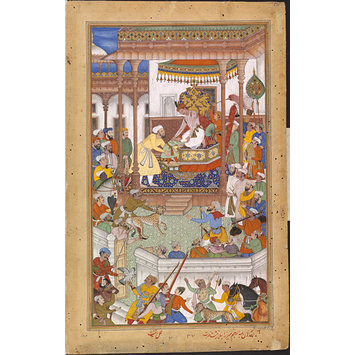 Painting - Akbar receives the boy Abdu'r Rahim at court Painting - Akbar receives the boy Abdu'r Rahim at court