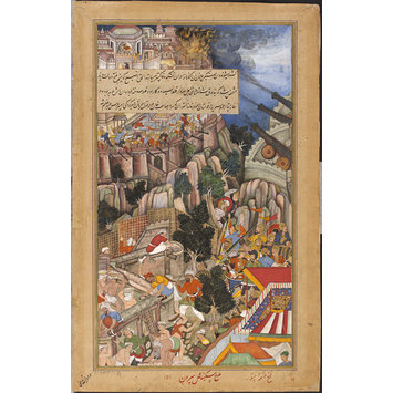 Painting - Mines exploding during the siege of Chitor