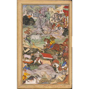 Painting - Akbar hunts in the neighbourhood of Agra Painting - Akbar hunts in the neighbourhood of Agra