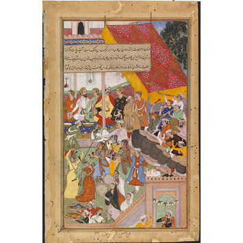 Painting - Royal musicians perform at the marriage of the son of Akbar's foster mother, Maham Anaga