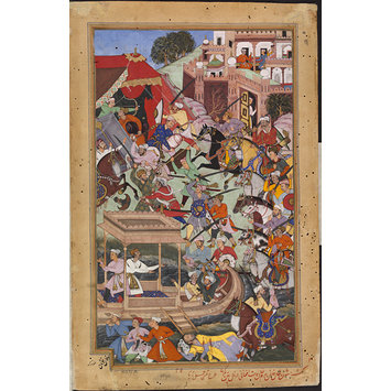 Painting - Bairam Khan is Assassinated by an Afghan at Patan Painting - Bairam Khan is Assassinated by an Afghan at Patan