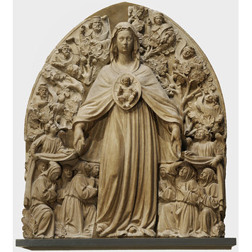 Relief - Virgin and Child with kneeling members of the Guild of the Misericordia