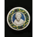 Classical female head; A head in a garland (Roundel)