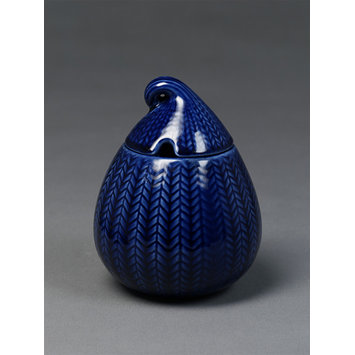 Jam pot and cover - Blue fire; Blå Eld