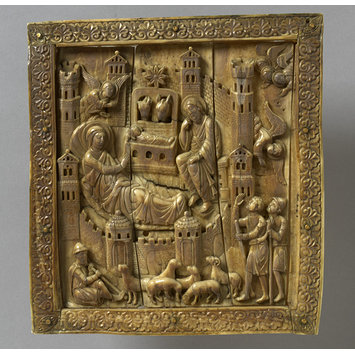 Plaque - The Nativity and Annunciation to the Shepherds